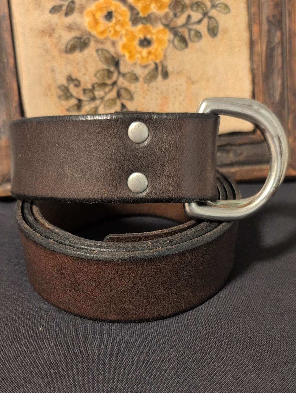 Polo Ralph Lauren Genuine Leather Brown D-Ring Men's Belt XL XXL